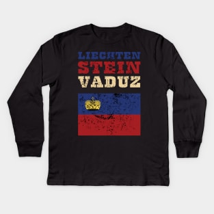 Flag of Liechtenstein Kids Long Sleeve T-Shirt